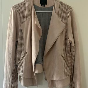 Pink suede motorcycle jacket